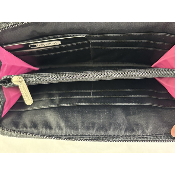 LeSportSac Colorful Striped Zip Around Wallet Clutch - Picture 7 of 13